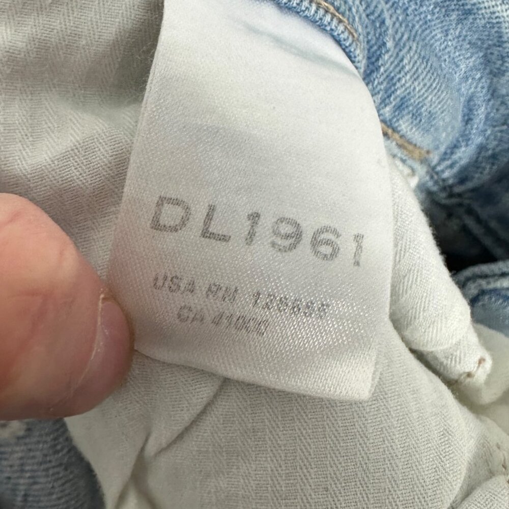 DL1961 Patti Straight High Rise Vintage Jeans Patchwork Power Blue Mixed Size 27 - Picture 9 of 16